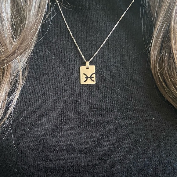 Sterling Silver Pisces Zodiac Pendant - Picture 3 of 3